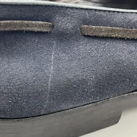 Fratelli Rossetti Brera Men Size 12 Shoes Navy Blue Suede Slip-On Tassel Loafers - Picture 10 of 11